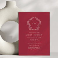 Crimson Red Botanical Wreath Classic Wedding