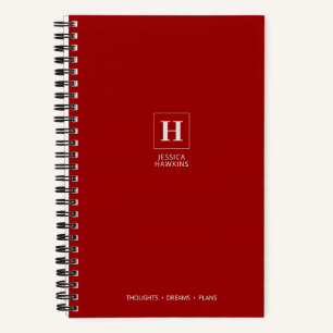 Crimson Red Classic Monogram Notebook