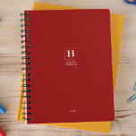 Crimson Red Classic Monogram Personal Weekly Planner<br><div class="desc">Simple personal stationery annual planner featuring a classic monogram in a square border. Annual planner (12 months) with open monthly overviews and weekly planning sheets. Contact for assistance in personalising.</div>