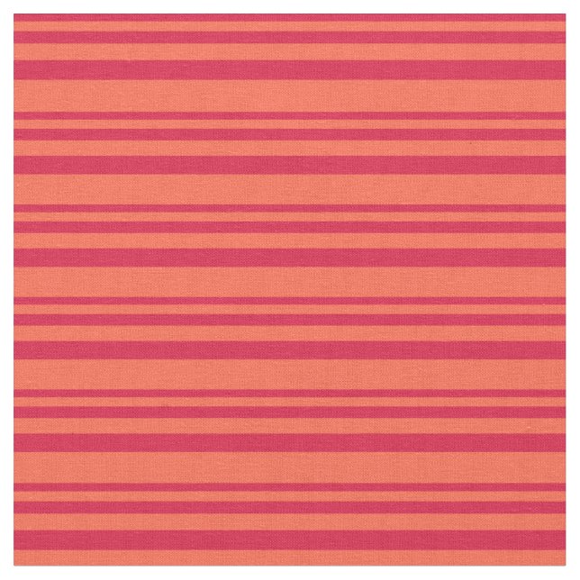 Crimson & Red Coloured Stripes Pattern Fabric (Close Up)