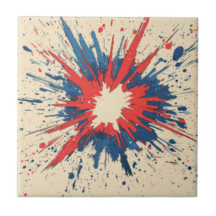 Crimson Red Comic Explosion Speed Line Tile