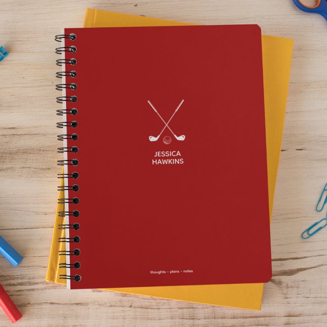 Crimson Red Crossed Clubs Icon Personal  Notebook (Creator Uploaded)