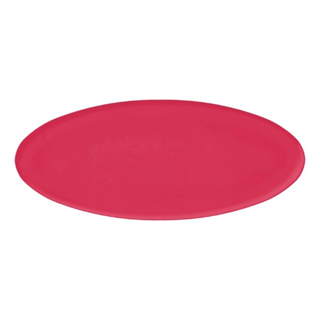 Crimson Red Custom Oval Name Tag (Front)
