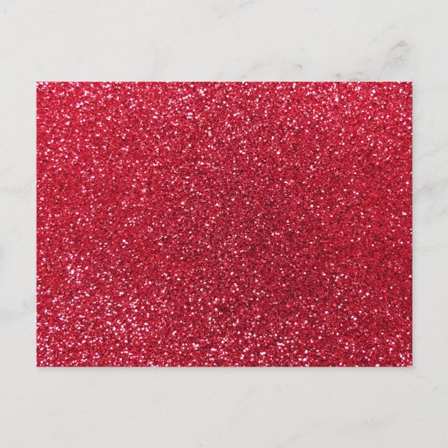 Crimson red glitter postcard (Front)