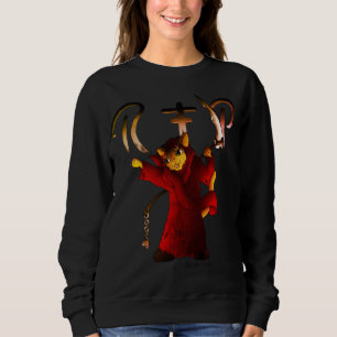 Crimson Red Grim Reaper Cat Sweatshirt