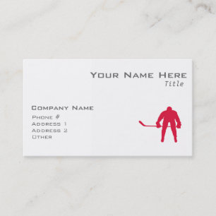 Crimson Red Hockey Business Card