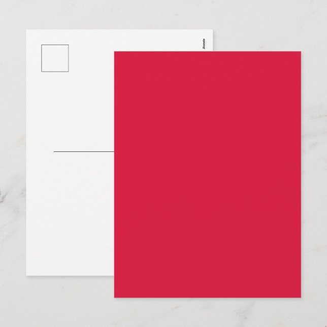 Crimson Red Holiday Postcard – Customisable (Front/Back)