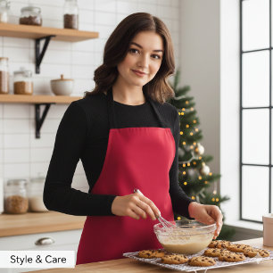 Crimson Red Kitchen Apron with Elegant Flair