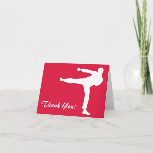 Crimson Red Martial Arts Thank You Card