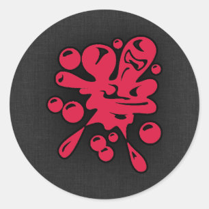 Crimson Red Paintball Classic Round Sticker