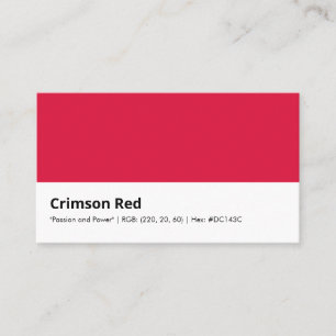 Crimson Red   "Passion and Power" Business Card