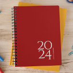 Crimson Red Personal 2024 Weekly Planner<br><div class="desc">Simple personal stationery 2024 annual planner with crimson red cover. Annual planner (12 months) with open monthly overviews and weekly planning sheets. Contact for assistance in personalising.</div>