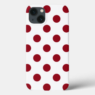 Crimson Red Polka Dots Circles iPhone 13 Case