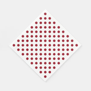 Crimson Red Polka Dots Circles Napkin
