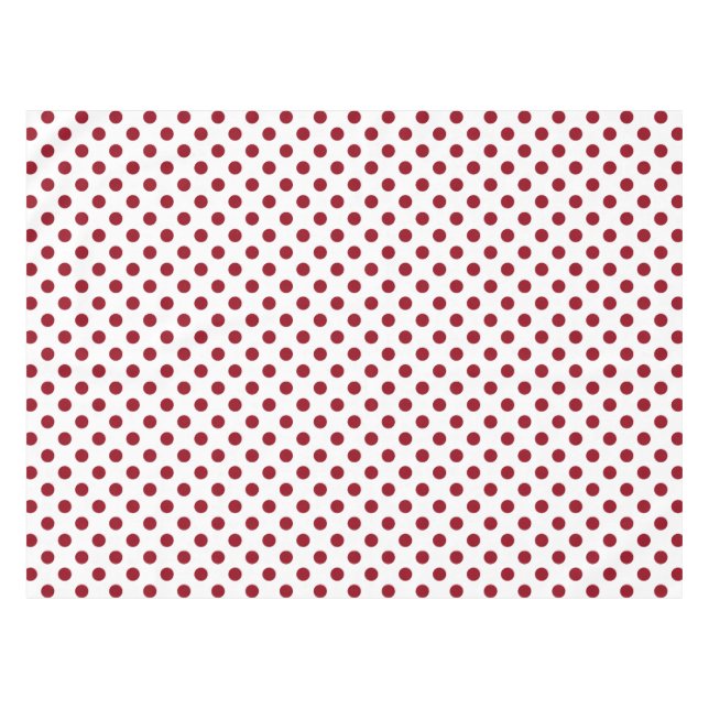 Crimson Red Polka Dots Circles Tablecloth (Front (Horizontal))