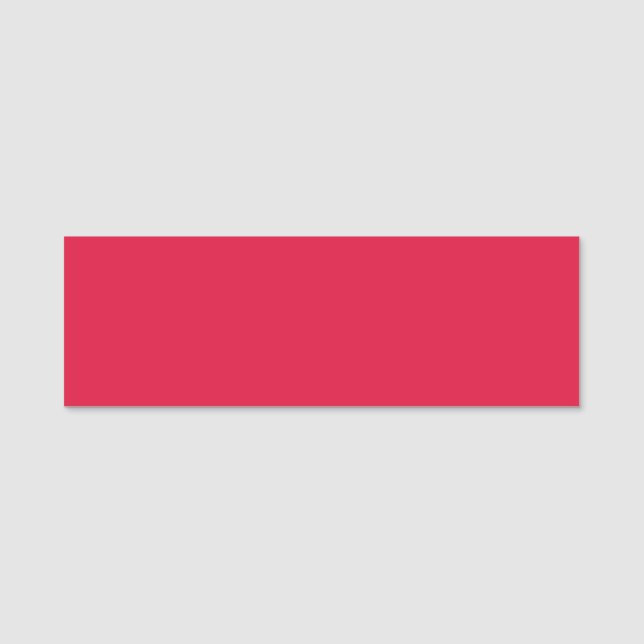 Crimson Red Rectangle Name Badge – Customisable (Front)