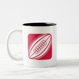Crimson Red Rugby Two-Tone Coffee Mug