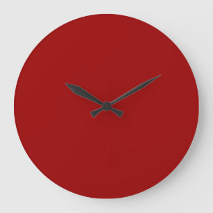 Crimson Red Solid Color Large Clock