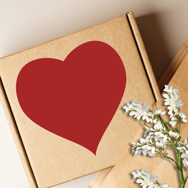 Crimson Red Solid Colour | Classic | Elegant Heart Sticker (Creator Uploaded)