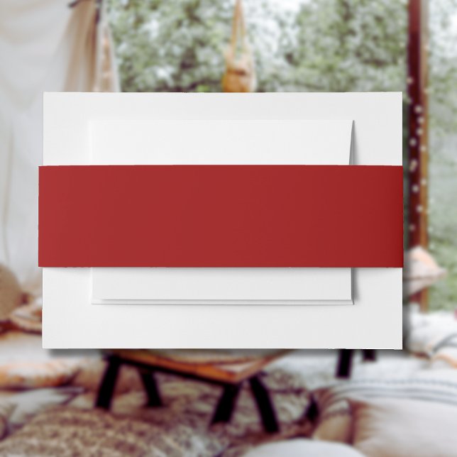 Crimson Red Solid Colour | Classic | Elegant Invitation Belly Band (Creator Uploaded)