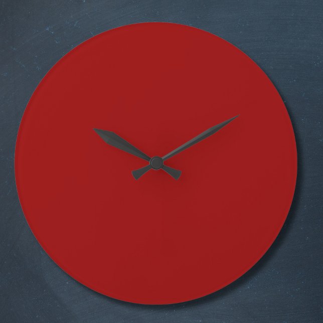 Crimson Red Solid Colour Large Clock (Creator Uploaded)