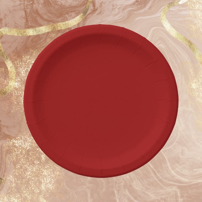 Crimson Red Solid Colour Paper Plate (Creator Uploaded)
