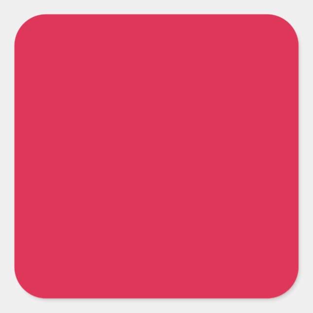 Crimson Red Square Sticker – Customisable (Front)