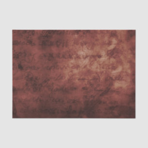 Crimson red stained parchment paper handwriting