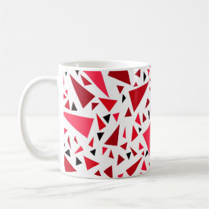 crimson red triangles on white retro background coffee mug