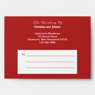 Crimson Red Wedding Envelope