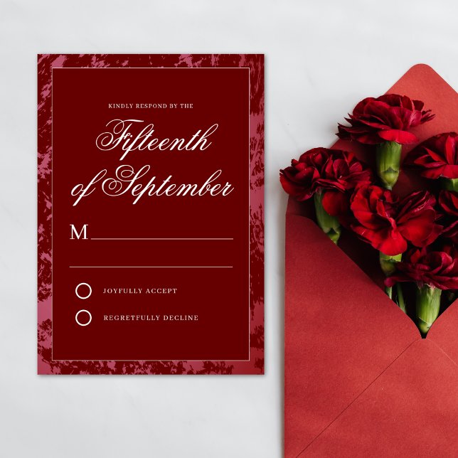Crimson Red Wedding Response Card (Creator Uploaded)