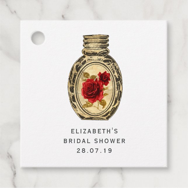 Crimson Red Witch Favour Tags (Front)