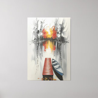 Crimson Reflection Passage Canvas Print