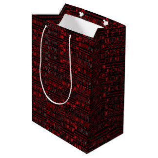Crimson Rhythm African Geometric Red And Black Medium Gift Bag