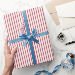 Crimson Ribbon Stripe Wrapping Paper