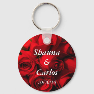 "Crimson Rose Bouquet" Key Ring