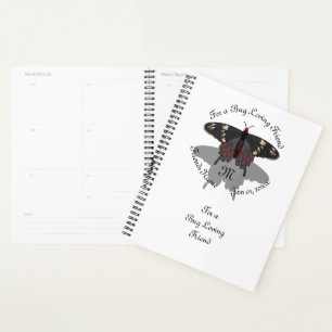 Crimson Rose Butterfly Shadow Monogram Planner