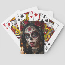 Crimson Rose Calavera – Elegant Day of the Dead
