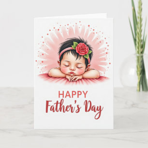 Crimson Rose Fathers Day Card