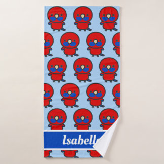 Crimson rosella bath towel