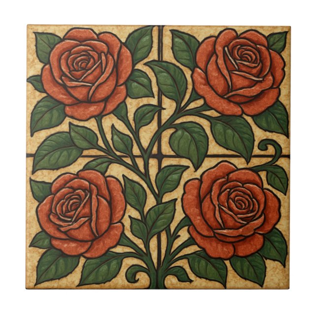 Crimson Roses Tile (Front)