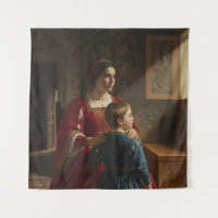 Crimson & Sapphire Whispers: Victorian Mother and 
