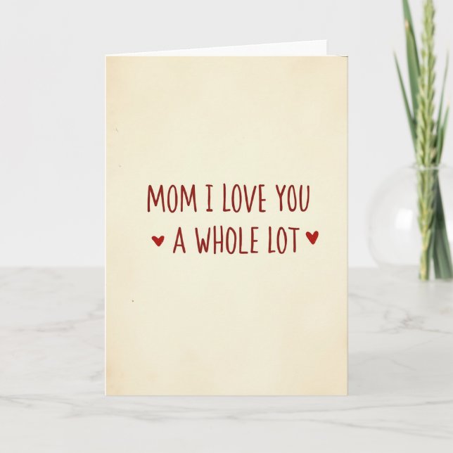 Crimson Script Mum Love Card (Front)