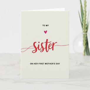 Crimson Script Sister Card