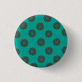 "Crimson Scrolls – Bold Elegance" 3 Cm Round Badge