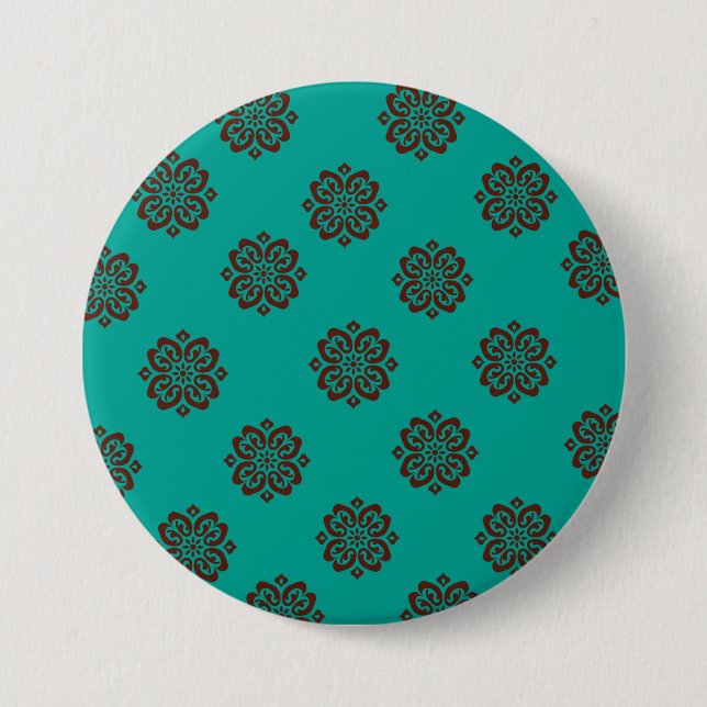 "Crimson Scrolls – Bold Elegance" 7.5 Cm Round Badge (Front)