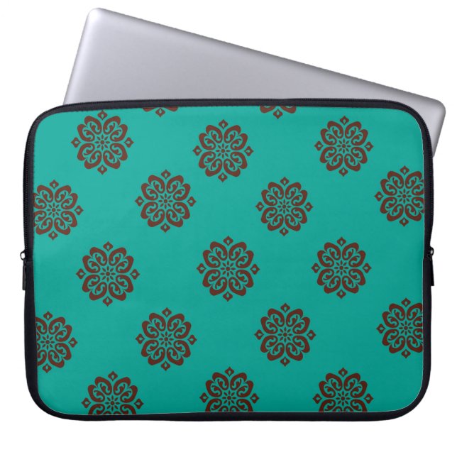 "Crimson Scrolls – Bold Elegance" Laptop Sleeve (Front)