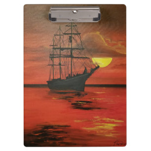 Crimson Seas Clipper Ship Clipboard