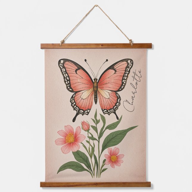 Crimson Serenade Personalized Hanging Tapestry (Front)