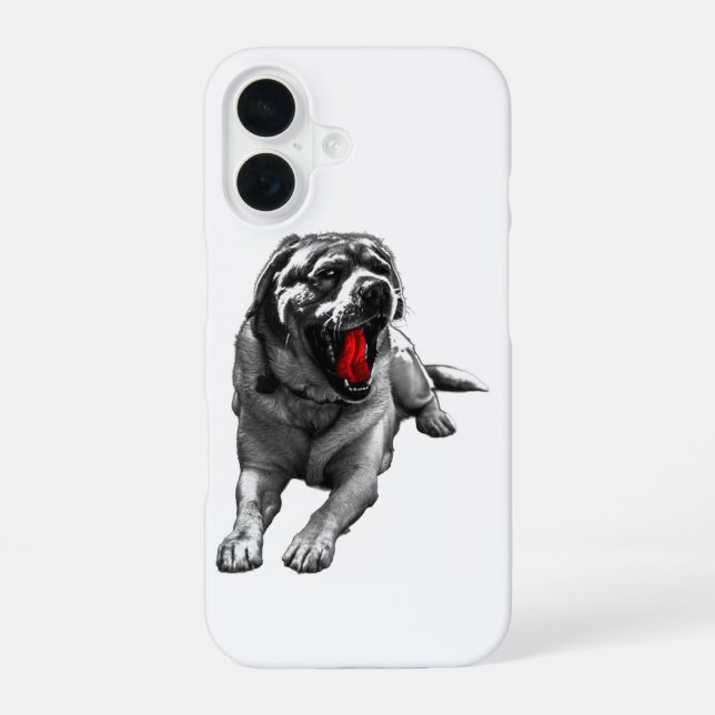 Crimson Shadow Hound iPhone 16 Case (Back)